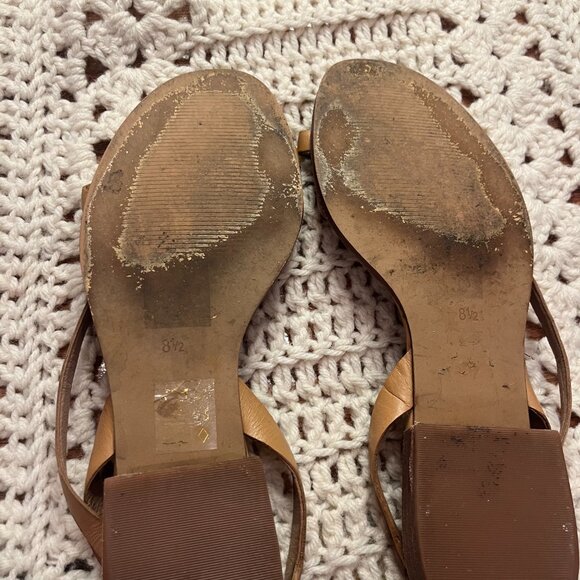 Madewell Heidi Slingback Sandals - Tan Leather Size 8 1/2 - Picture 6 of 7
